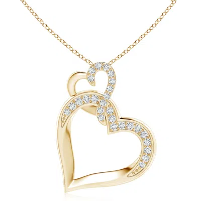 ANGARA LAB-GROWN INTERLINKED DIAMOND TILTED HEART PENDANT