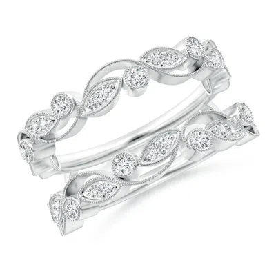 ANGARA LAB-GROWN LEAF MOTIF DIAMOND RING WRAP