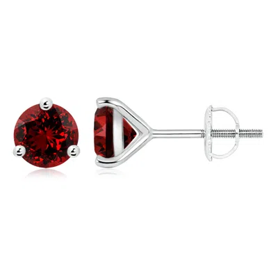 ANGARA LAB-GROWN MARTINI-SET ROUND RUBY STUD EARRINGS