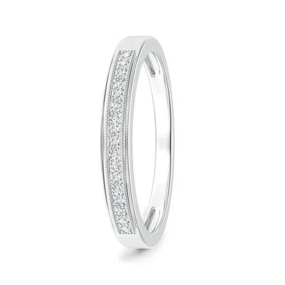 ANGARA LAB-GROWN MILGRAIN-EDGED PAVE SET DIAMOND HALF ETERNITY MEN'S WEDDING RING