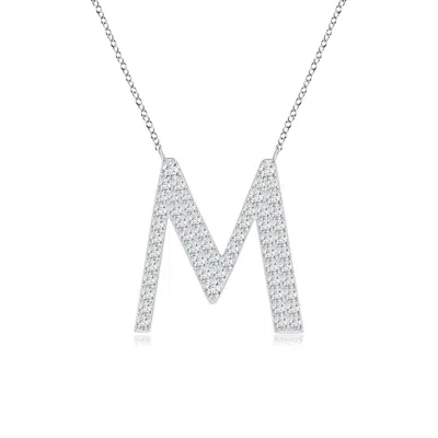 ANGARA LAB-GROWN MODERN DECO DIAMOND CAPITAL "M" INITIAL PENDANT