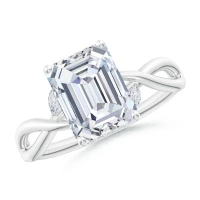 ANGARA LAB-GROWN NATURE-INSPIRED EMERALD-CUT DIAMOND HIDDEN HALO ENGAGEMENT RING