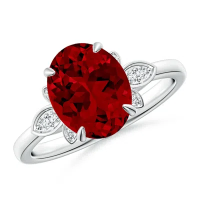 ANGARA LAB-GROWN NATURE-INSPIRED OVAL RUBY ENGAGEMENT RING