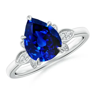 ANGARA LAB-GROWN NATURE-INSPIRED PEAR-SHAPED BLUE SAPPHIRE ENGAGEMENT RING
