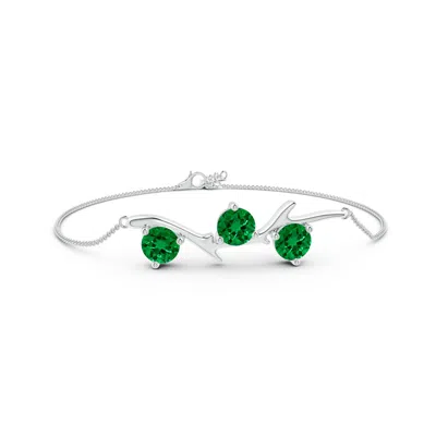 ANGARA LAB-GROWN NATURE INSPIRED ROUND EMERALD TREE BRANCH BRACELET
