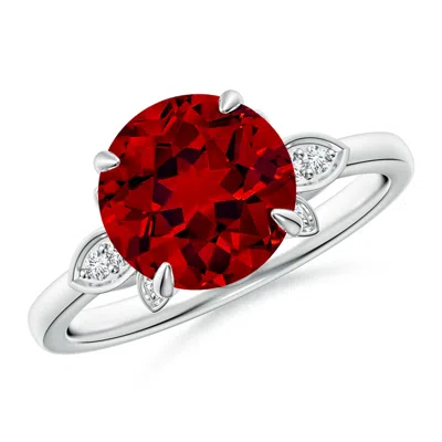 ANGARA LAB-GROWN NATURE-INSPIRED ROUND RUBY ENGAGEMENT RING