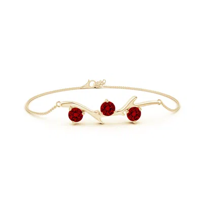 ANGARA LAB-GROWN NATURE INSPIRED ROUND RUBY TREE BRANCH BRACELET