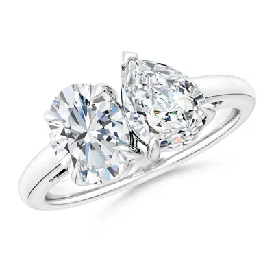 ANGARA LAB-GROWN OVAL & PEAR DIAMOND TWO-STONE ENGAGEMENT RING