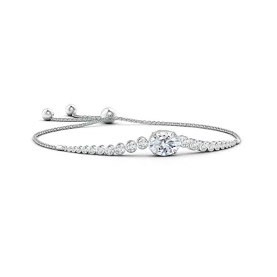ANGARA LAB-GROWN OVAL DIAMOND BOLO BRACELET WITH BEZEL DIAMOND ACCENTS