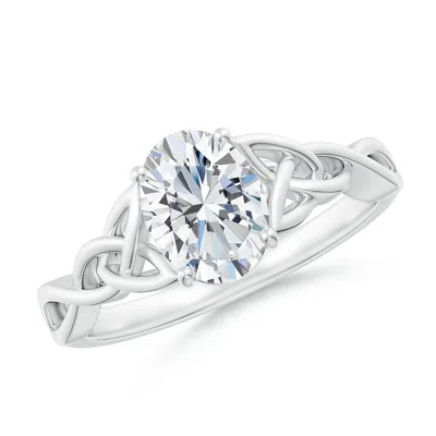 ANGARA LAB-GROWN OVAL DIAMOND CELTIC KNOT ENGAGEMENT RING