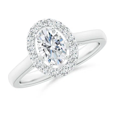 ANGARA LAB-GROWN OVAL DIAMOND HALO ENGAGEMENT RING