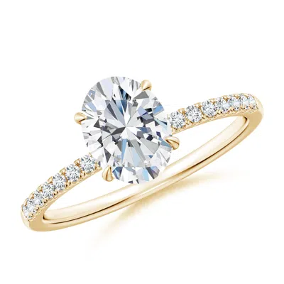 ANGARA LAB-GROWN OVAL DIAMOND HIDDEN HALO ENGAGEMENT RING