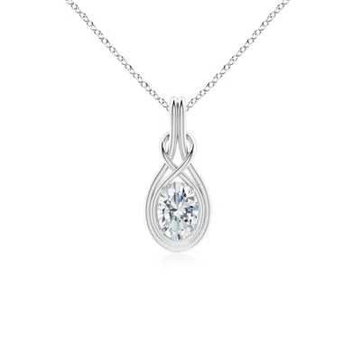 ANGARA LAB-GROWN OVAL DIAMOND SOLITAIRE INFINITY KNOT PENDANT