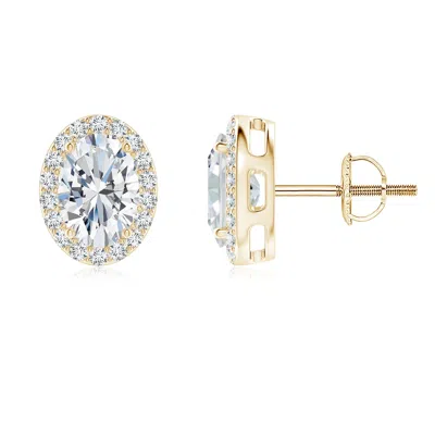 ANGARA LAB-GROWN OVAL DIAMOND STUDS WITH HALO