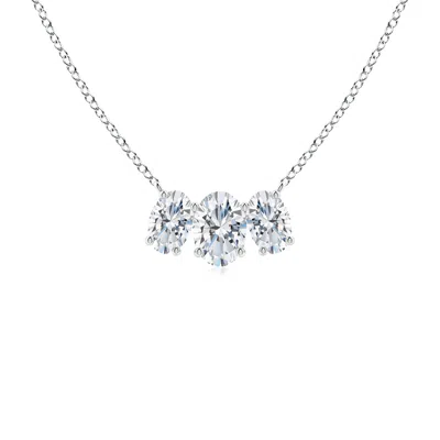 ANGARA LAB-GROWN OVAL DIAMOND THREE STONE PENDANT