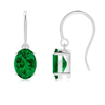 ANGARA LAB-GROWN OVAL EMERALD SOLITAIRE DROP EARRINGS