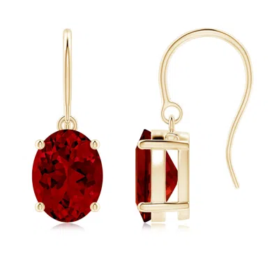ANGARA LAB-GROWN OVAL RUBY SOLITAIRE DROP EARRINGS