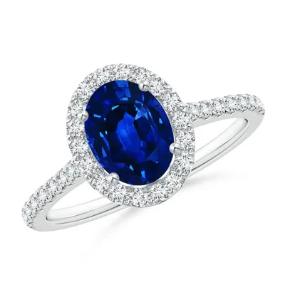ANGARA LAB-GROWN OVAL SAPPHIRE HALO RING WITH LAB DIAMOND ACCENTS