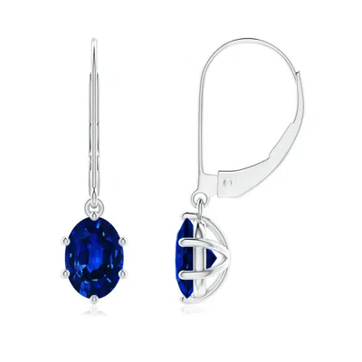 ANGARA LAB-GROWN OVAL SAPPHIRE LEVERBACK DROP EARRINGS