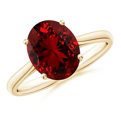 ANGARA LAB-GROWN OVAL SOLITAIRE RUBY COCKTAIL RING