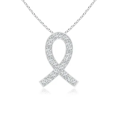 ANGARA LAB-GROWN PAVE-SET DIAMOND AWARENESS RIBBON PENDANT