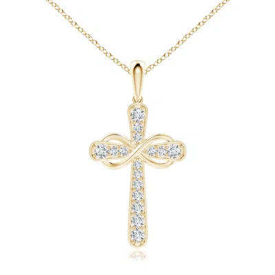 ANGARA LAB-GROWN PAVE-SET DIAMOND CROSS AND SIDEWAYS INFINITY PENDANT