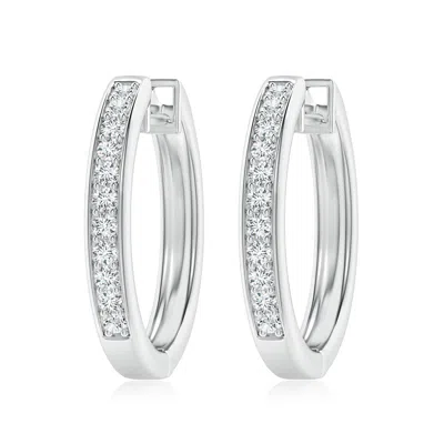 ANGARA LAB-GROWN PAVE-SET DIAMOND HINGED HOOP EARRINGS