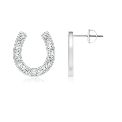 ANGARA LAB-GROWN PAVE-SET DIAMOND HORSESHOE STUD EARRINGS