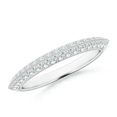 ANGARA LAB-GROWN PAVE-SET DIAMOND KNIFE EDGE WEDDING RING FOR WOMEN