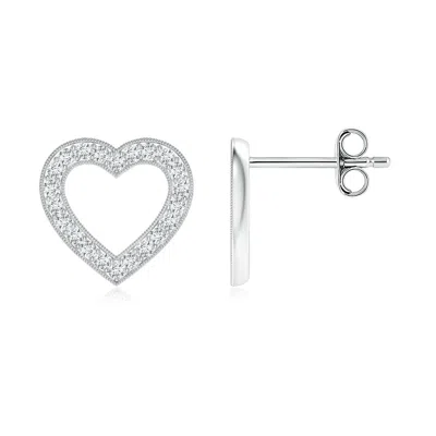 ANGARA LAB-GROWN PAVE-SET DIAMOND OPEN HEART STUDS