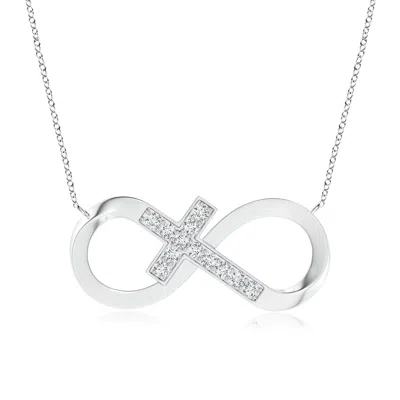 ANGARA LAB-GROWN PAVE-SET DIAMOND SIDEWAYS INFINITY CROSS PENDANT