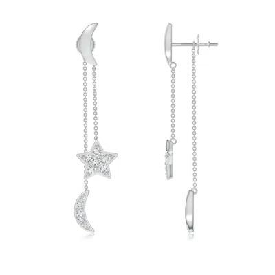 ANGARA LAB-GROWN PAVE-SET DIAMOND STAR AND MOON FRONT-BACK DANGLE EARRINGS