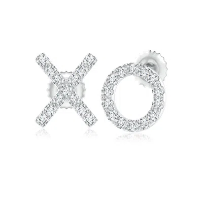 ANGARA LAB-GROWN PAVE-SET DIAMOND XO STUD EARRINGS