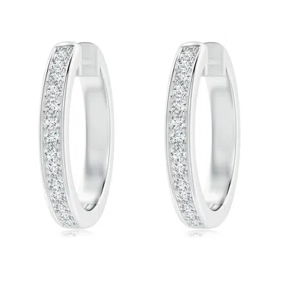 ANGARA LAB-GROWN PAVE-SET ROUND DIAMOND HINGED HOOP EARRINGS
