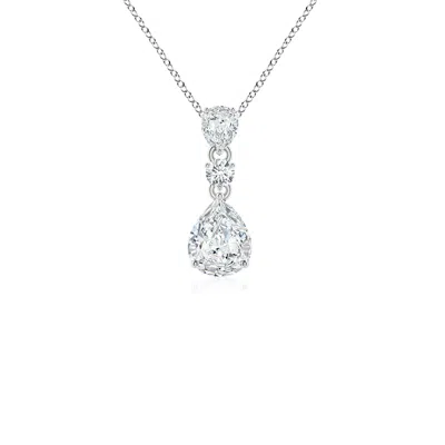 ANGARA LAB-GROWN PEAR AND ROUND DIAMOND THREE STONE PENDANT