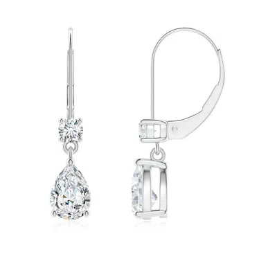 ANGARA LAB-GROWN PEAR DIAMOND LEVERBACK DROP EARRINGS WITH LAB DIAMOND ACCENT