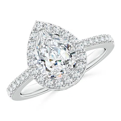 ANGARA LAB-GROWN PEAR DIAMOND RING WITH HALO
