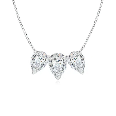 ANGARA LAB-GROWN PEAR DIAMOND THREE STONE PENDANT