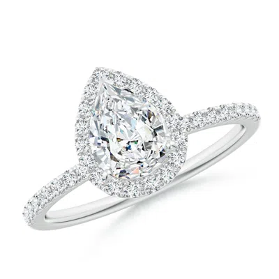 ANGARA LAB-GROWN PEAR-SHAPED DIAMOND CLASSIC HALO ENGAGEMENT RING