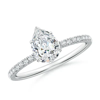 ANGARA LAB-GROWN PEAR-SHAPED DIAMOND HIDDEN HALO ENGAGEMENT RING