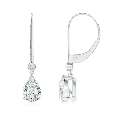 ANGARA LAB-GROWN PEAR-SHAPED DIAMOND LEVERBACK DROP EARRINGS WITH LAB DIAMOND ACCENT
