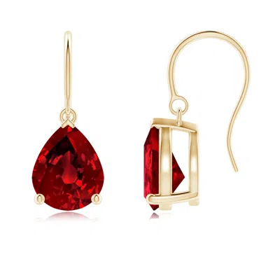 ANGARA LAB-GROWN PEAR-SHAPED RUBY SOLITAIRE DROP EARRINGS