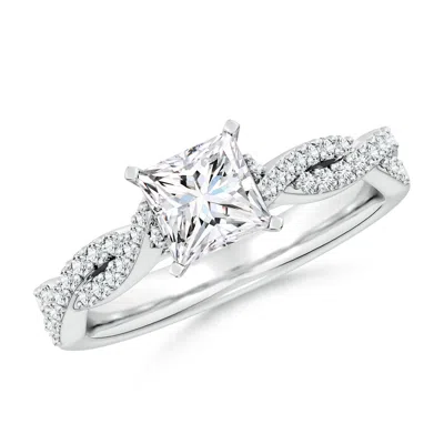 ANGARA LAB-GROWN PEG HEAD PRINCESS-CUT DIAMOND TWIST SHANK ENGAGEMENT RING