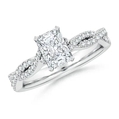 ANGARA LAB-GROWN PEG HEAD RADIANT-CUT DIAMOND TWIST SHANK ENGAGEMENT RING
