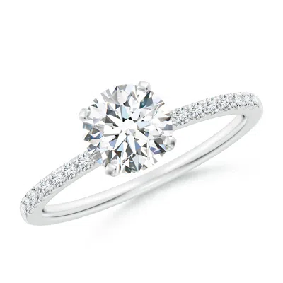 ANGARA LAB-GROWN PEG HEAD ROUND DIAMOND CLASSIC ENGAGEMENT RING