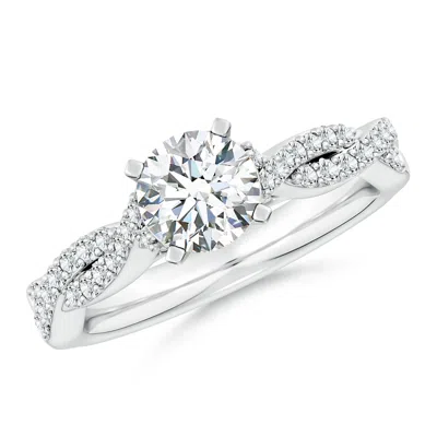 ANGARA LAB-GROWN PEG HEAD ROUND DIAMOND TWIST SHANK ENGAGEMENT RING
