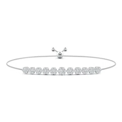 ANGARA LAB-GROWN PRESSURE-SET ROUND DIAMOND BOLO STYLE BRACELET
