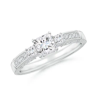 ANGARA LAB-GROWN PRINCESS-CUT DIAMOND THREE STONE RING