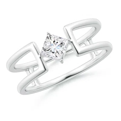ANGARA LAB-GROWN PRINCESS DIAMOND SOLITAIRE PARALLEL SPLIT SHANK RING