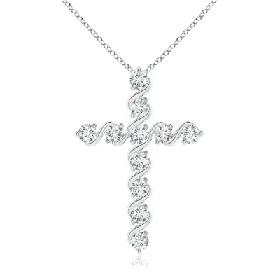 ANGARA LAB-GROWN PRONG AND BAR SET DIAMOND CROSS PENDANT